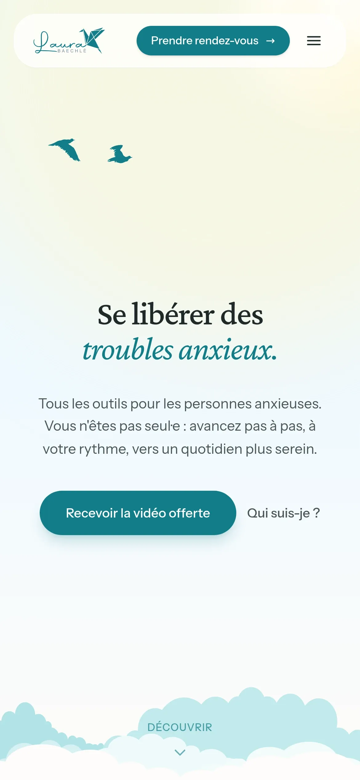 Page d’accueil du site Vivre Pleinement sur téléphone.