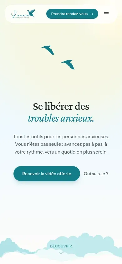 Page d’accueil du site Vivre Pleinement sur téléphone.
